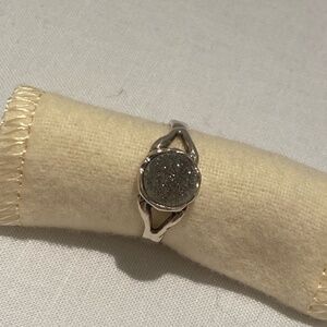 Sterling Silver Gray Druzy Ring